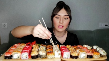 MUKBANG | Суши,роллы| Sushi rolls| 스시 롤  |Eating Show| 먹방 |не ASMR